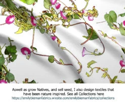 Ipomoea Quamoclit – Cypress Fern Vine, ‘pinkalishous’ Seeds 21 Ipomoea Quamoclit – Cypress Fern Vine, ‘pinkalishous’ Seeds -Plant Shop Ipomoea Textiles The Ipomoea story Pink fabric cloth